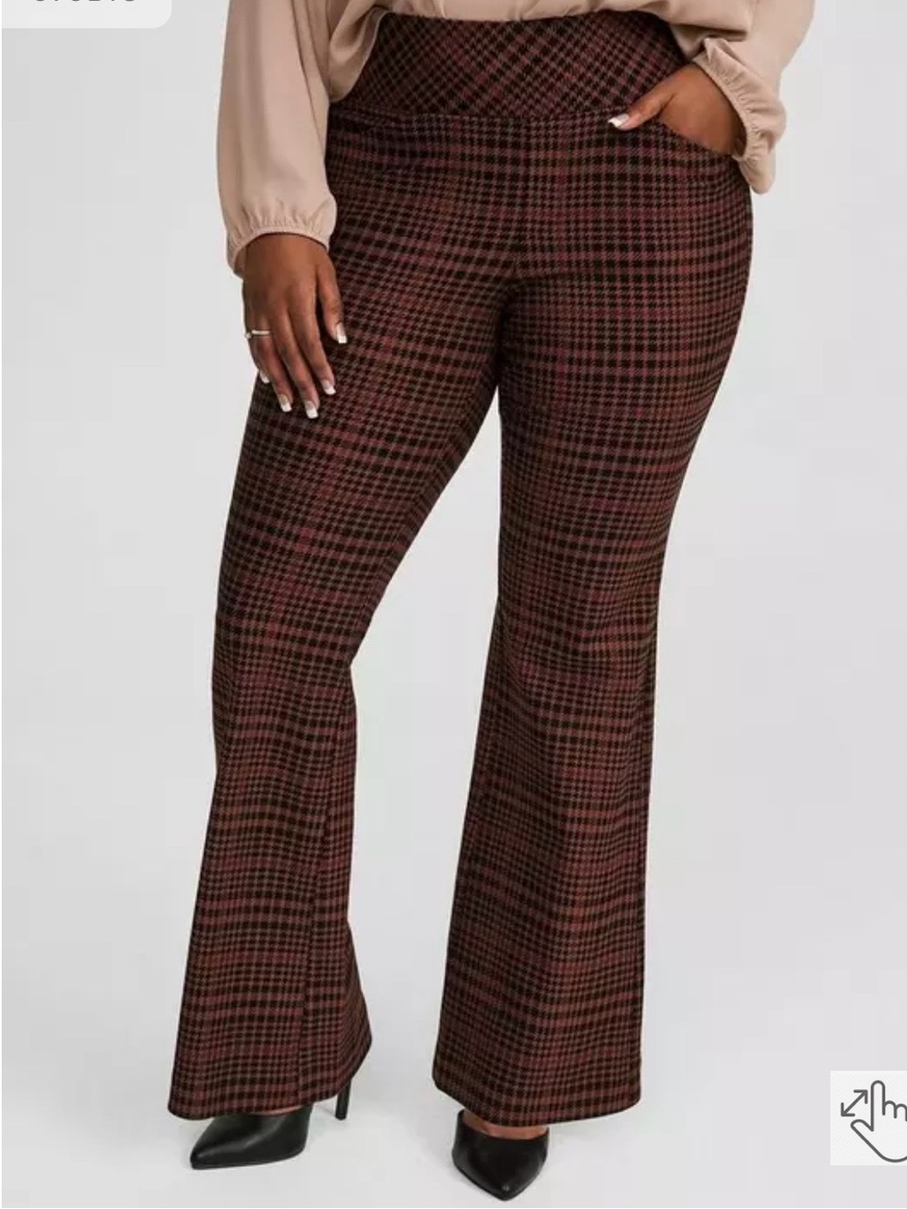 Torrid Brown & Black Plaid Flared Pants - size 0T